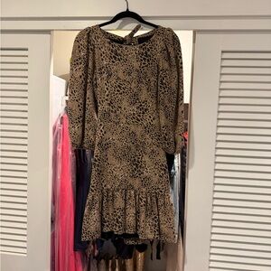 Maeve Tan Animal Print Long Sleeve Dress